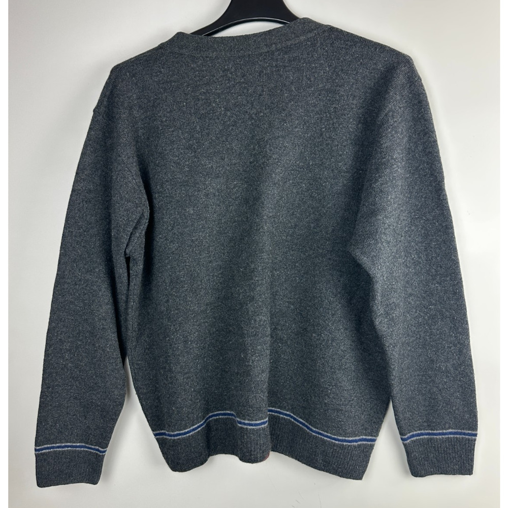Harry Potter Wizarding World Cardigan Sweater Ravenclaw Lambswool Charcoal Gray - Picture 6 of 13